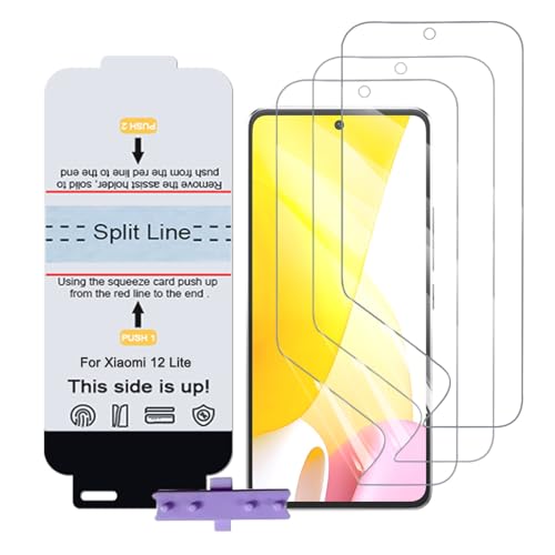 SLBESTLUC 3 Stück Schutzfolie für Xiaomi 12 Lite, HD Klar TPU Displayschutzfolie für Smartphone, Hydrogel Film Transparent Screen Protector, keine Blasen (Nicht Glas Schutzfolie) von SLBESTLUC