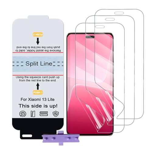 SLBESTLUC 3 Stück Schutzfolie für Xiaomi 13 Lite, HD Klar TPU Displayschutzfolie für Smartphone, Hydrogel Film Transparent Screen Protector, keine Blasen (Nicht Glas Schutzfolie) von SLBESTLUC