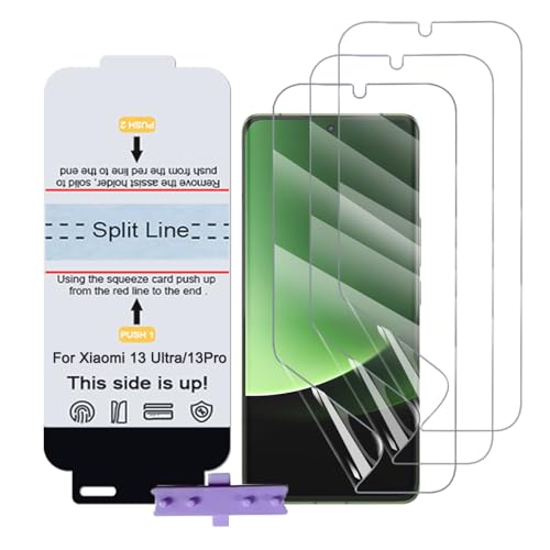 SLBESTLUC 3 Stück Schutzfolie für Xiaomi 13 Pro/13 Ultra, HD Klar TPU Displayschutzfolie für Smartphone, Hydrogel Film Transparent Screen Protector, keine Blasen (Nicht Glas Schutzfolie) von SLBESTLUC
