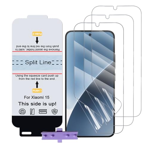 SLBESTLUC 3 Stück Schutzfolie für Xiaomi 15/14/13, HD Klar TPU Displayschutzfolie für Smartphone, Hydrogel Film Transparent Screen Protector, keine Blasen (Nicht Glas Schutzfolie) von SLBESTLUC