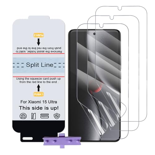 SLBESTLUC 3 Stück Schutzfolie für Xiaomi 15 Ultra/15 Pro/14 Ultra/14 Pro, HD Klar TPU Displayschutzfolie für Smartphone, Hydrogel Film Transparent Screen Protector (Nicht Glas Schutzfolie) von SLBESTLUC