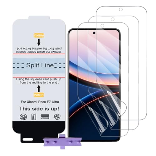 SLBESTLUC 3 Stück Schutzfolie für Xiaomi Poco F7 Ultra/F7 Pro/F6 Pro/F6, HD Klar TPU Displayschutzfolie für Smartphone, Hydrogel Film Transparent Screen Protector(Nicht Glas Schutzfolie) von SLBESTLUC