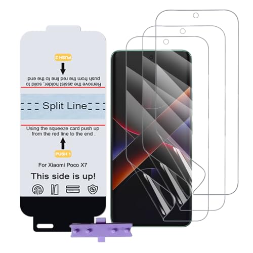 SLBESTLUC 3 Stück Schutzfolie für Xiaomi Poco X7/X7 Pro/X6 Neo /X6 Pro, HD Klar TPU Displayschutzfolie für Smartphone, Hydrogel Film Transparent Screen Protector (Nicht Glas Schutzfolie) von SLBESTLUC