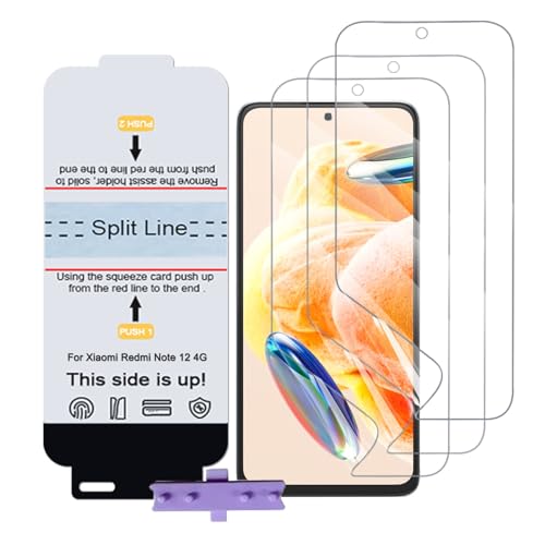 SLBESTLUC 3 Stück Schutzfolie für Xiaomi Redmi Note 12 4G/12S/12 Pro+, HD Klar TPU Displayschutzfolie für Smartphone, Hydrogel Film Transparent Screen Protector(Nicht Glas Schutzfolie) von SLBESTLUC