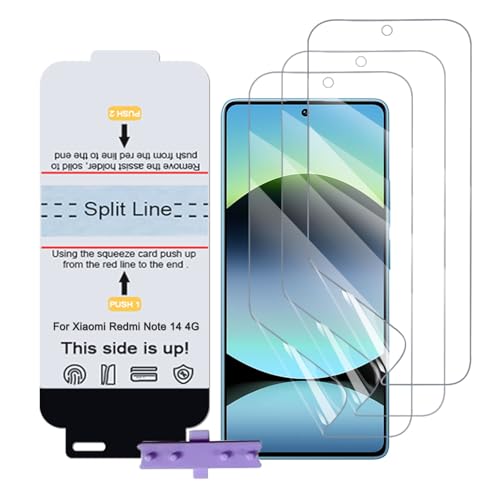 SLBESTLUC 3 Stück Schutzfolie für Xiaomi Redmi Note 14 4G, HD Klar TPU Displayschutzfolie für Smartphone, Hydrogel Film Transparent Screen Protector, keine Blasen (Nicht Glas Schutzfolie) von SLBESTLUC