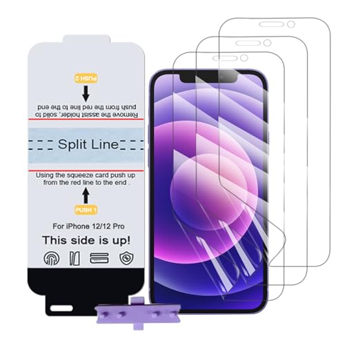 SLBESTLUC 3 Stück Schutzfolie für iPhone 12/12 Pro, HD Klar TPU Displayschutzfolie für Smartphone, Hydrogel Film Transparent Screen Protector, keine Blasen (Nicht Glas Schutzfolie) von SLBESTLUC