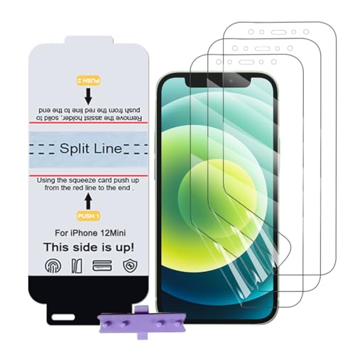 SLBESTLUC 3 Stück Schutzfolie für iPhone 12 Mini, HD Klar TPU Displayschutzfolie für Smartphone, Hydrogel Film Transparent Screen Protector, keine Blasen (Nicht Glas Schutzfolie) von SLBESTLUC