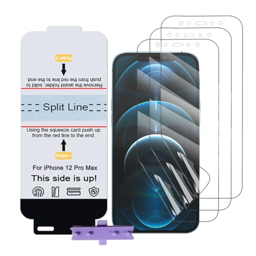 SLBESTLUC 3 Stück Schutzfolie für iPhone 12 Pro Max, HD Klar TPU Displayschutzfolie für Smartphone, Hydrogel Film Transparent Screen Protector, keine Blasen (Nicht Glas Schutzfolie) von SLBESTLUC