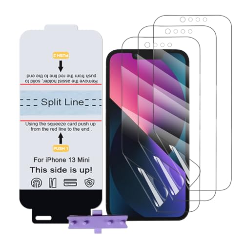 SLBESTLUC 3 Stück Schutzfolie für iPhone 13 Mini, HD Klar TPU Displayschutzfolie für Smartphone, Hydrogel Film Transparent Screen Protector, keine Blasen (Nicht Glas Schutzfolie) von SLBESTLUC