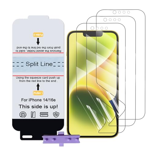SLBESTLUC 3 Stück Schutzfolie für iPhone 14/16e, HD Klar TPU Displayschutzfolie für Smartphone, Hydrogel Film Transparent Screen Protector, keine Blasen (Nicht Glas Schutzfolie) von SLBESTLUC