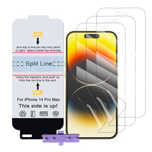 SLBESTLUC 3 Stück Schutzfolie für iPhone 14 Pro Max, HD Klar TPU Displayschutzfolie für Smartphone, Hydrogel Film Transparent Screen Protector, keine Blasen (Nicht Glas Schutzfolie) von SLBESTLUC