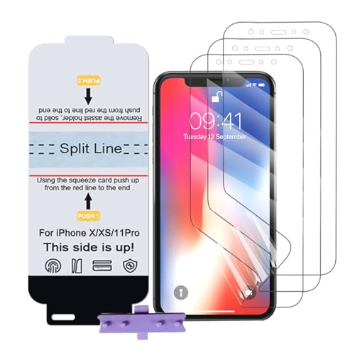 SLBESTLUC 3 Stück Schutzfolie für iPhone X/XS/11Pro, HD Klar TPU Displayschutzfolie für Smartphone, Hydrogel Film Transparent Screen Protector, keine Blasen (Nicht Glas Schutzfolie) von SLBESTLUC