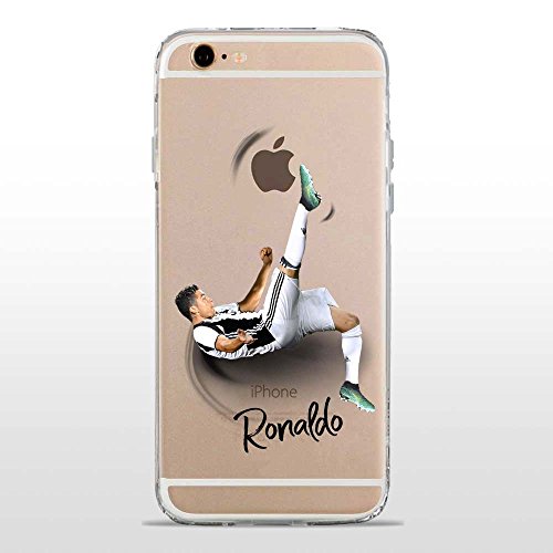 6 6S TPU DURCHSICHTIG Softcae Protective Schutzhülle Handycover Etui Staubdicht Telefon-Kasten Case Abdeckung Bumper Back Cover, Soccer Collection, CR7 Juve, iPhone 6 6S von SLIDE