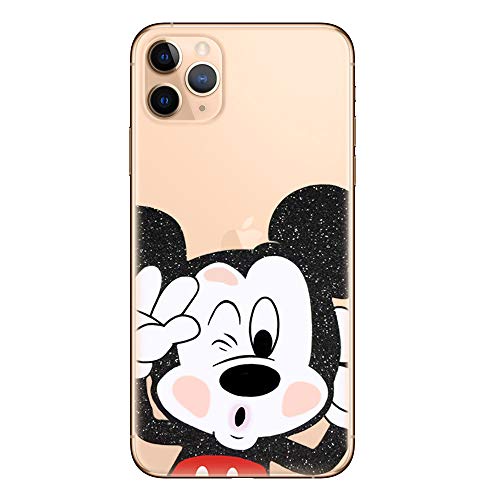 IP11 Pro Max TPU Hülle Softcae Weiß Protective Schutzhülle Handycover Etui Bumper Telefon-Kasten Case Shell Abdeckung Back Cover Fashion Glitter Mickey Splat, iPhone 11 Pro Max von SLIDE