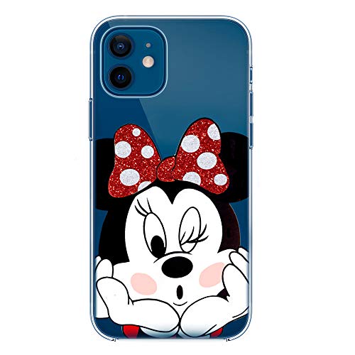 IP12 Mini TPU Hülle Softcae Weiß Protective Schutzhülle Handycover Etui Bumper Telefon-Kasten Case Shell Abdeckung Back Cover Fashion Glitter Minnie, iPhone 12 Mini von SLIDE