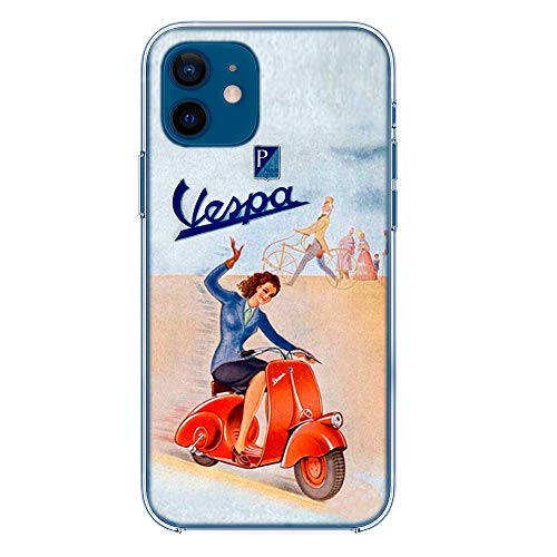 IP12 Pro Max TPU DURCHSICHTIG Softcae Protective Schutzhülle Handyhülle Etui Staubdicht Telefon-Kasten Case Abdeckung Cover, Vintage Collection Sammlung, Vespa Pinup, iPhone 12 Pro Max von SLIDE