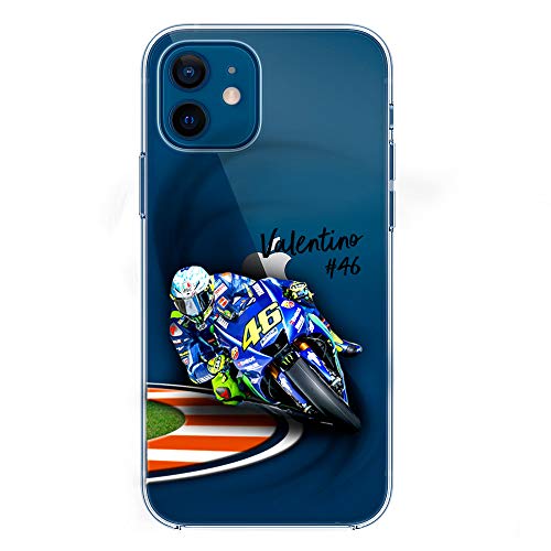 IP12 TPU DURCHSICHTIG Softcae Hülle Protective Schutzhülle Handyhülle Etui Bumper Staubdicht Telefon-Kasten Case Shell Abdeckung Bumper Back Cover, Moto Gp Collection, Vale, iPhone 12 von SLIDE