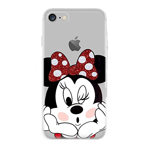 IP7 / IP8 / IPSE 2020 TPU Hülle Softcae Weiß Protective Schutzhülle Handycover Etui Bumper Telefon-Kasten Case Shell Abdeckung Back Cover Fashion Glitter Minnie, iPhone 7/8 / SE 2020 von SLIDE