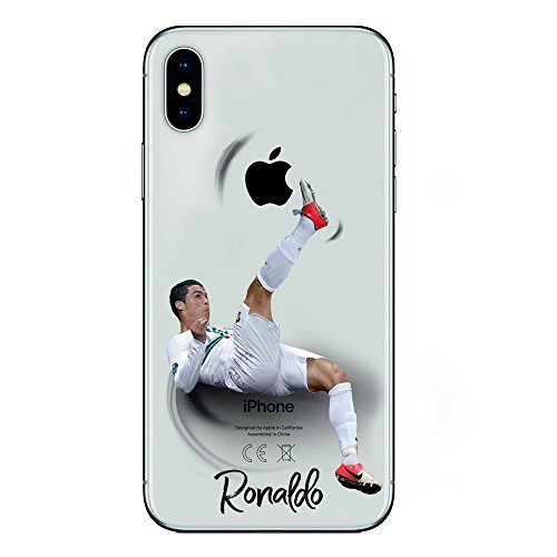 IPXs TPU DURCHSICHTIG Softcae Protective Schutzhülle Handycover Etui Bumper Staubdicht Telefon-Kasten Case Shell Abdeckung Bumper Back Cover, Soccer Collection, CR7 Portugal, iPhone XS von SLIDE