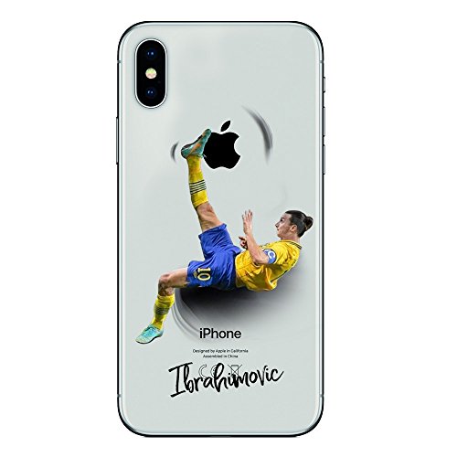 IPXs TPU DURCHSICHTIG Softcae Protective Schutzhülle Handycover Etui Bumper Staubdicht Telefon-Kasten Case Shell Abdeckung Bumper Back Cover, Soccer Collection, Zlatan Ibrahimovic, iPhone XS von SLIDE