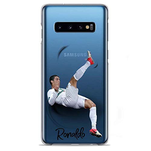 S10 TPU DURCHSICHTIG Softcae Protective Schutzhülle Handycover Etui Staubdicht Telefon-Kasten Case Shell Abdeckung Bumper Back Cover, Soccer Collection, CR7 Portugal, Galaxy S10 von SLIDE