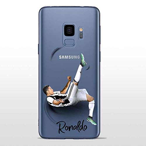 S9 TPU DURCHSICHTIG Softcae Protective Schutzhülle Handycover Etui Staubdicht Telefon-Kasten Case Shell Abdeckung Bumper Back Cover, Soccer Collection, CR7 Juve, Galaxy S9 von SLIDE