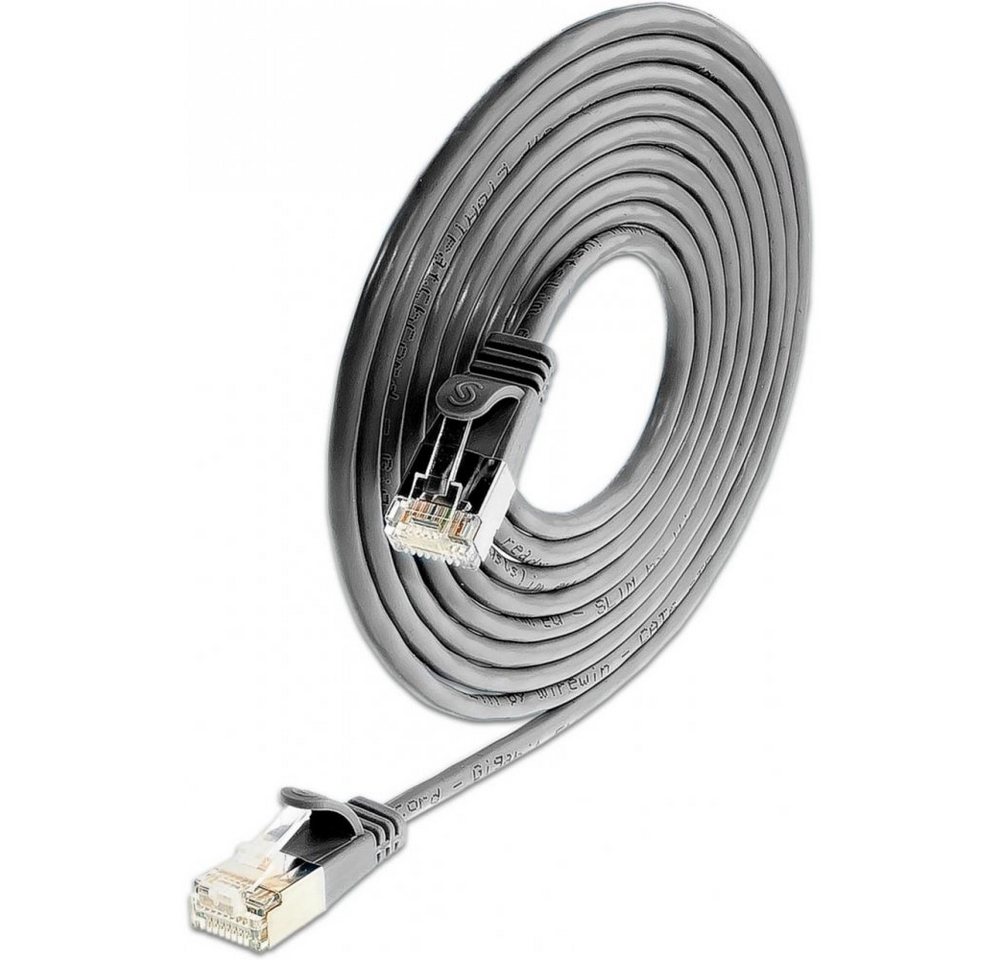 SLIM Lightpatchkabel Cat.6 U/FTP RJ-45 0,5 m - Netzwerkkabel - schwarz LAN-Kabel von SLIM