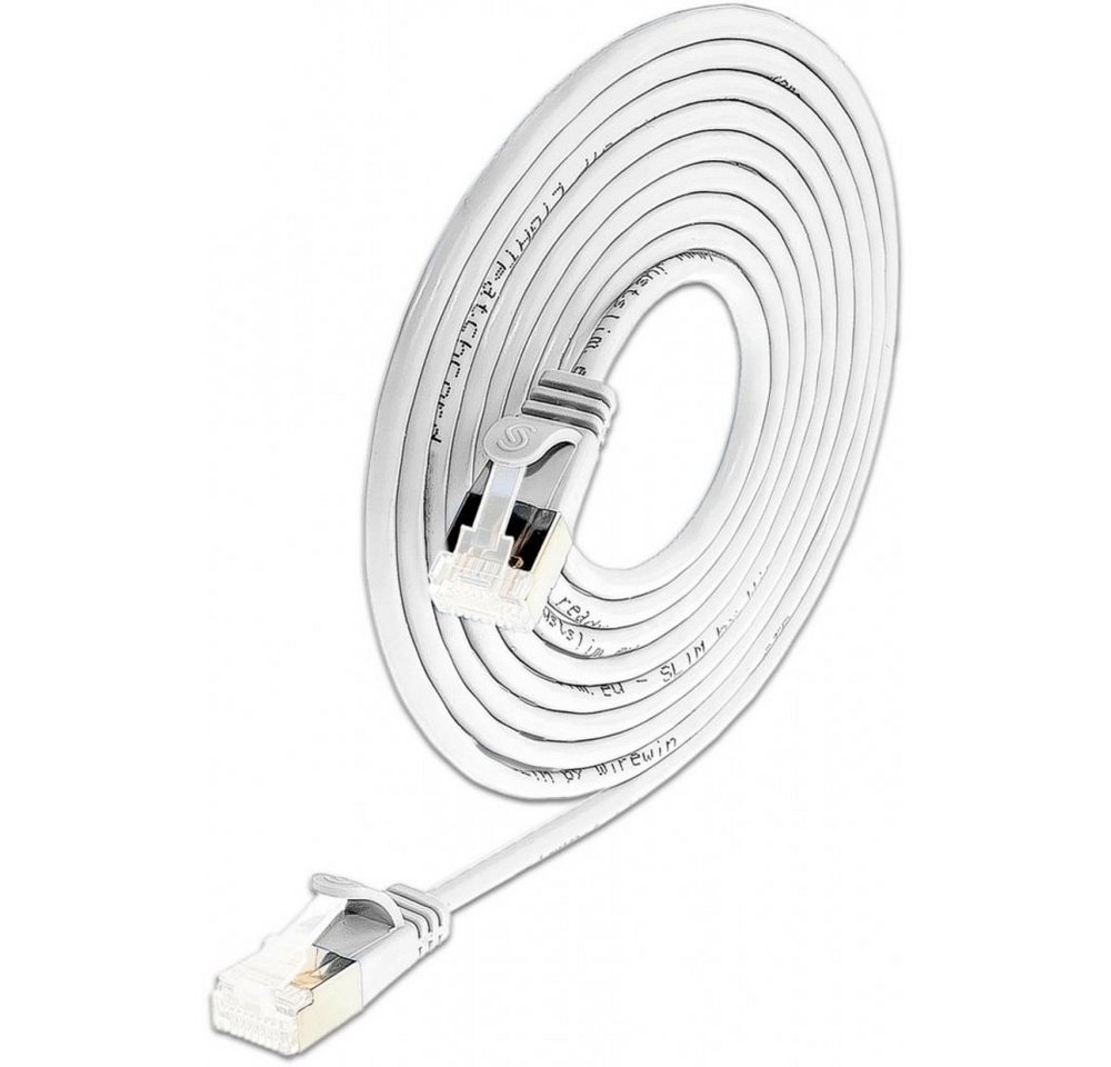 SLIM Slimpatchkabel Cat.6A U/FTP RJ-45 2 m - Netzwerkkabel - weiß LAN-Kabel von SLIM