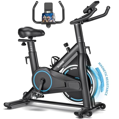 Heimtrainer Fahrrad, SLUNSE Leises Hometrainer Ergometer mit APP Verbessertem LCD-Monitor, Spinning Bike Indoor mit Verstellbarem Widerstand, Fitnessbike bis 180KG für Kardio-Training zu Hause Heimtrainer Fahrrad, SLUNSE Leises Hometrainer Ergometer mit APP Verbessertem LCD-Monitor, Spinning Bike Indoor mit Verstellbarem Widerstand, Fitnessbike bis 180KG für Kardio-Training zu Hause von SLUNSE