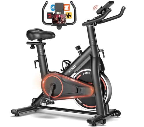 Heimtrainer Fahrrad mit App, SLUNSE Leises Hometrainer Ergometer mit Verbessertem LCD-Monitor, Spinning Bike Indoor mit Verstellbarem Widerstand, Fitnessbike bis 160KG für Kardio-Training zu Hause Heimtrainer Fahrrad mit App, SLUNSE Leises Hometrainer Ergometer mit Verbessertem LCD-Monitor, Spinning Bike Indoor mit Verstellbarem Widerstand, Fitnessbike bis 160KG für Kardio-Training zu Hause von SLUNSE