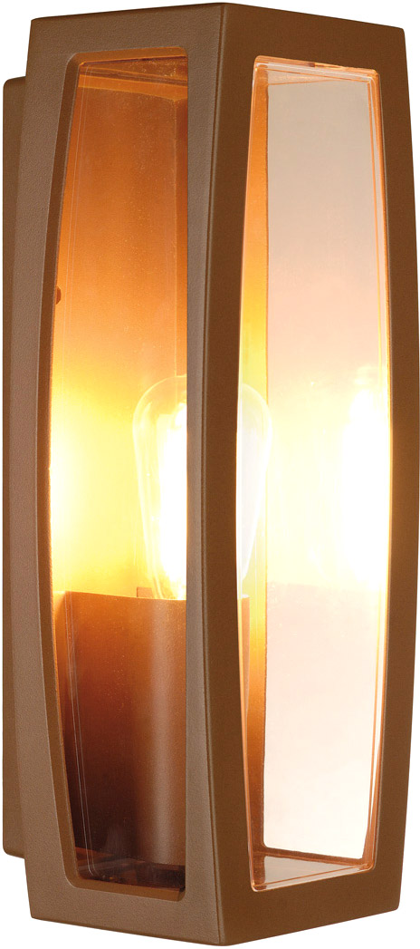 MERIDIAN BOX 2 Aussenleuchte, rostfarben, E27, max. 25W, klarer Kunststoff - Stand-, Wand- und Deckenleuchten (Outdoor) von SLV