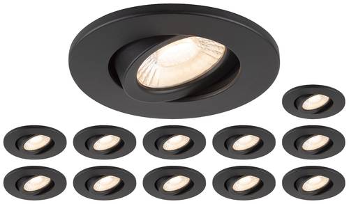 SLV 1007273 LED-Einbauleuchte 12er Set EEK: F (A - G) LED 8W Schwarz von SLV