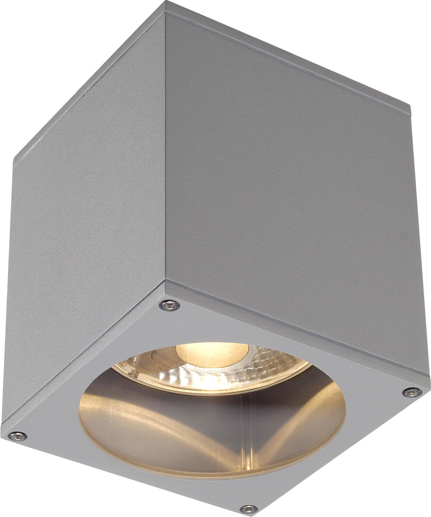 SLV BIG THEO CEILING OUT Deckenleuchte, eckig, silbergrau, ES111, ma - Stand-, Wand- und Deckenleuchten (Outdoor) von SLV
