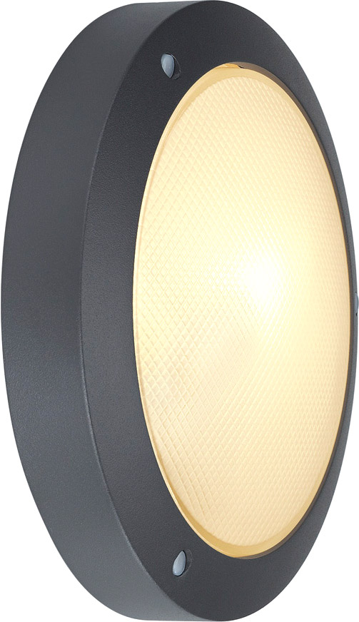 SLV BULAN Deckenleuchte, rund, anthrazit, E14, max. 60W, satiniertes Glas - Stand-, Wand- und Deckenleuchten (Outdoor) von SLV