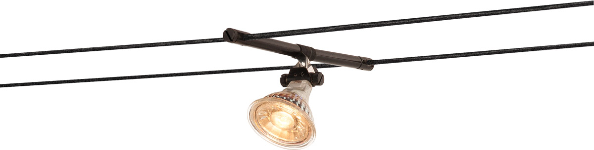 SLV COSMIC Lampenhalter f. TENSEO Niedervolt-Seilsystem, QR-C51, schwarz - NV-Seilsystem (Leuchten und Zubehör) von SLV