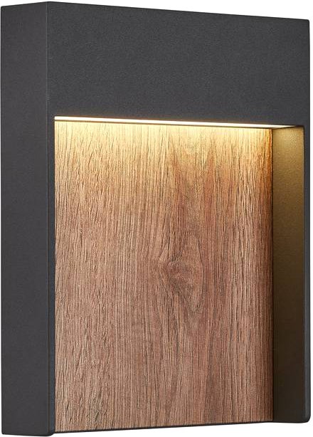 SLV FLATT, Outdoor LED Wandaufbauleuchte, 3000K, IP65, anthrazit/braun - Stand-, Wand- und Deckenleuchten (Outdoor) von SLV