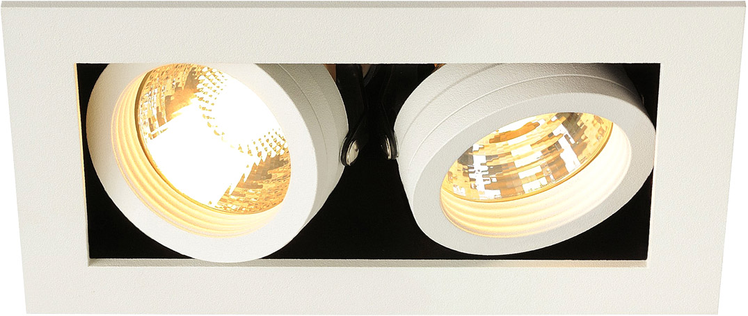 SLV KADUX 2 GU10 Downlight, eckig, mattweiss, max. 2x50W - Downlights SLV KADUX 2 GU10 Downlight, eckig, mattweiss, max. 2x50W - Downlights von SLV