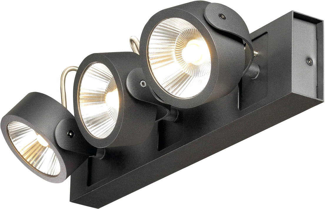 SLV KALU Wand- und Deckenleuchte, LED, 3000K, schwarz, 60° - Wand- und Deckenleuchten von SLV