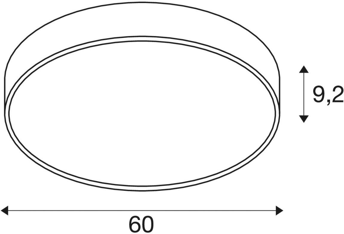 SLV MEDO® 60, Wand- und Deckenaufbauleuchte, rund, 2700/3000/4000K, 39W, Phasenabschnitt, 110° - Wand- und Deckenleuchten von SLV