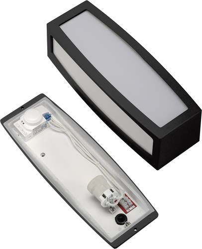 SLV Meridian 230085 Außenwandleuchte mit Bewegungsmelder Energiesparlampe, LED E27 20W Anthrazit von SLV