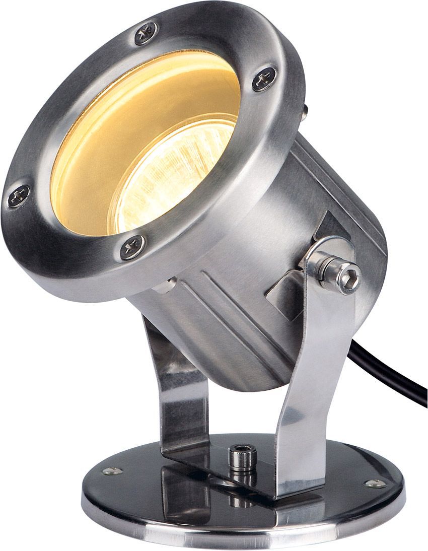 SLV NAUTILUS Outdoor Strahler, QPAR51, edelstahl, max.35W, inkl. 1,5m Kabel - Strahler (Outdoor) von SLV