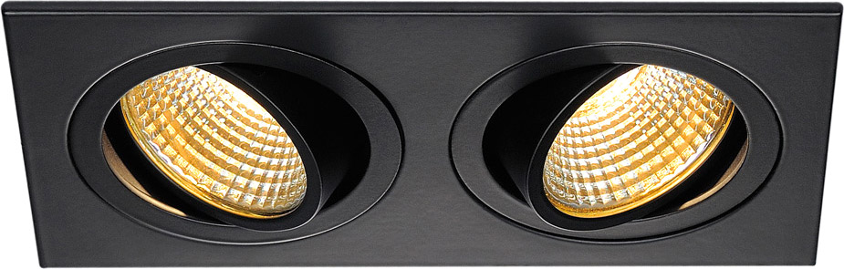 SLV NEW TRIA 2 SET Einbauleuchte, LED, 2700K, schwarz matt, 15W - Downlights SLV NEW TRIA 2 SET Einbauleuchte, LED, 2700K, schwarz matt, 15W - Downlights von SLV