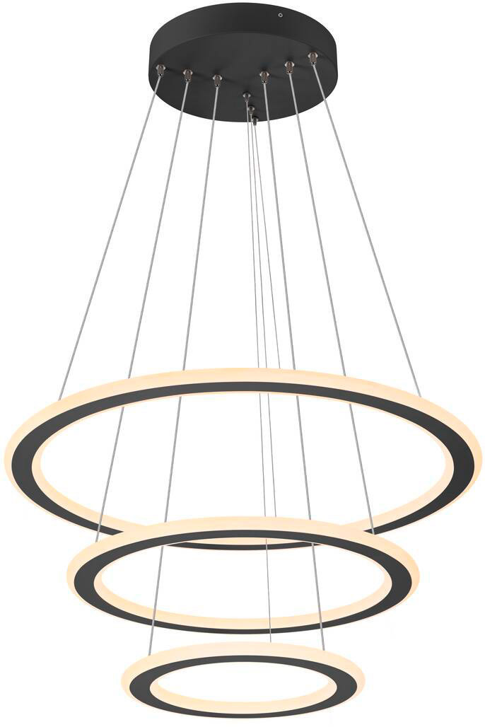 SLV ONE FLAT, Pendelleuchte, triple, 300cm, 2700/3000K, DALI 2, Touch, schwarz - Pendelleuchten von SLV