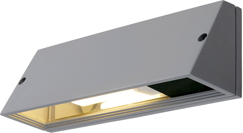 SLV PEMA SQUARE Wandleuchte, silbergrau, E27, max. 15W - Stand-, Wand- und Deckenleuchten (Outdoor) von SLV