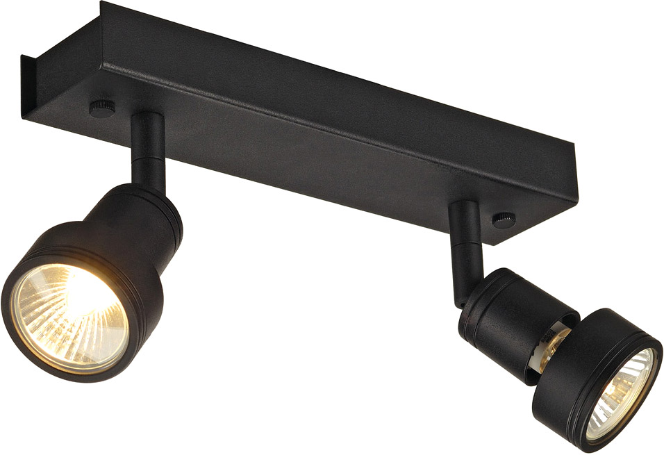 SLV PURI 2 Deckenleuchte, matt- schwarz, 2xGU10, max. 2x50W, mit Decoring - Wand- und Deckenleuchten SLV PURI 2 Deckenleuchte, matt- schwarz, 2xGU10, max. 2x50W, mit Decoring - Wand- und Deckenleuchten von SLV