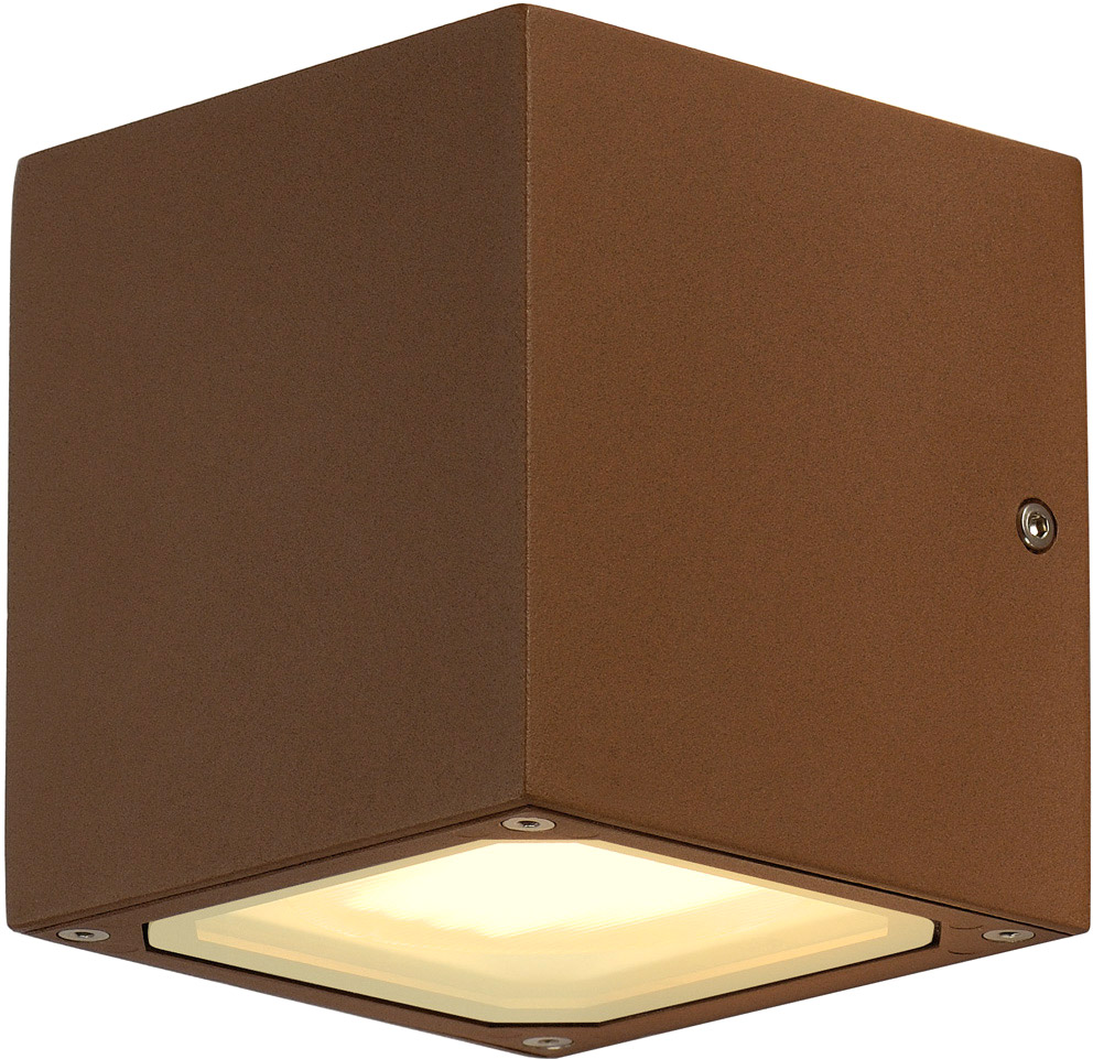 SLV SITRA CUBE Wandleuchte, würfelförmig, rostfarben, GX53, max. 9W - Stand-, Wand- und Deckenleuchten (Outdoor) von SLV