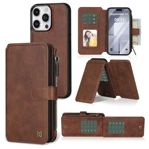 SLWYF Handyhülle für Samsung Galaxy A71 4G [Abnehmbar] 2-IN-1 Magnet Handyhülle [Kabellos Laden] [Kartenfach] Klapphülle Case Kompatibel mit Samsung Galaxy A71 4G, Braun von SLWYF