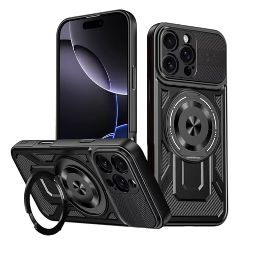 SLWYF Handyhülle für iPhone 11 Panzerhülle Hülle, mit Kameraschutz 360° Drehbar Ring Ständer, Stoßfest Stoßdämpfung Schutzhülle für iPhone 11 Cover Tasche (Schwarz) von SLWYF