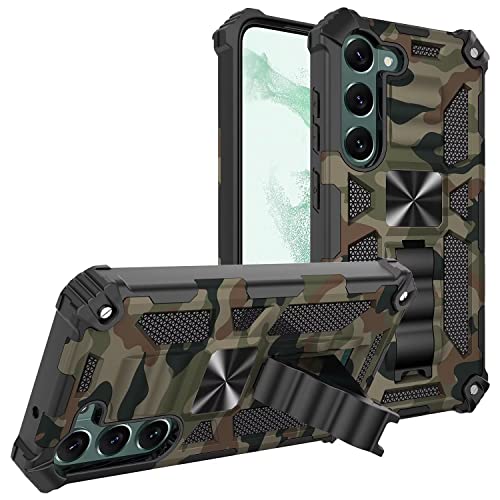 SLWYF Hülle kompatibel für One Plus Nord N100 +[2 Stück] Schutzfolie Silikon TPU Hart PC Handy Hüllen 360 Grad Drehbar Ringhalter Bumper Stoßdämpfung Schutzhülle- Armeegrün von SLWYF