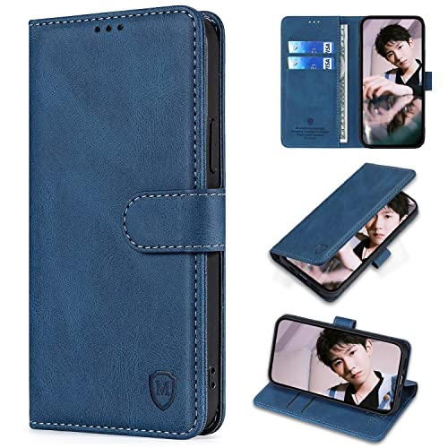 SLWYF Kompatibel mit Nokia X30 Hülle Leder, Flip Handyhülle Ständer TPU Brieftasche Magnetische Ledertasche Case für Nokia X30 Schutzhülle, Blau von SLWYF
